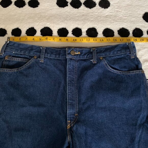 Vintage 80s 90s Lee Jeans Blue Straight Leg Workwear Western Dark Wash Denim - Picture 9 of 14